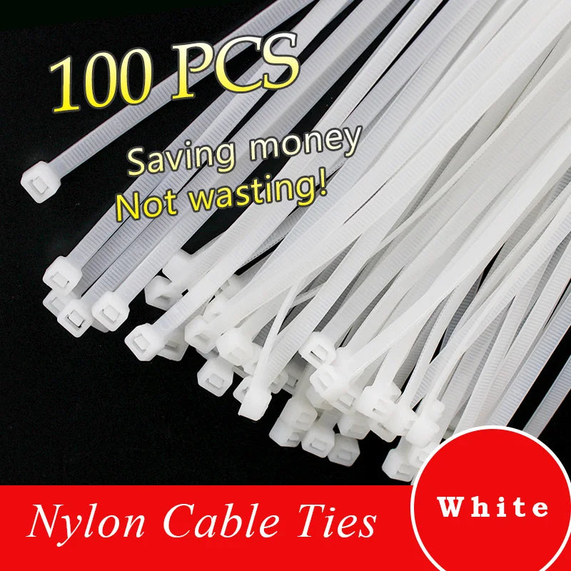100-Piece Heavy Duty Nylon Cable Ties