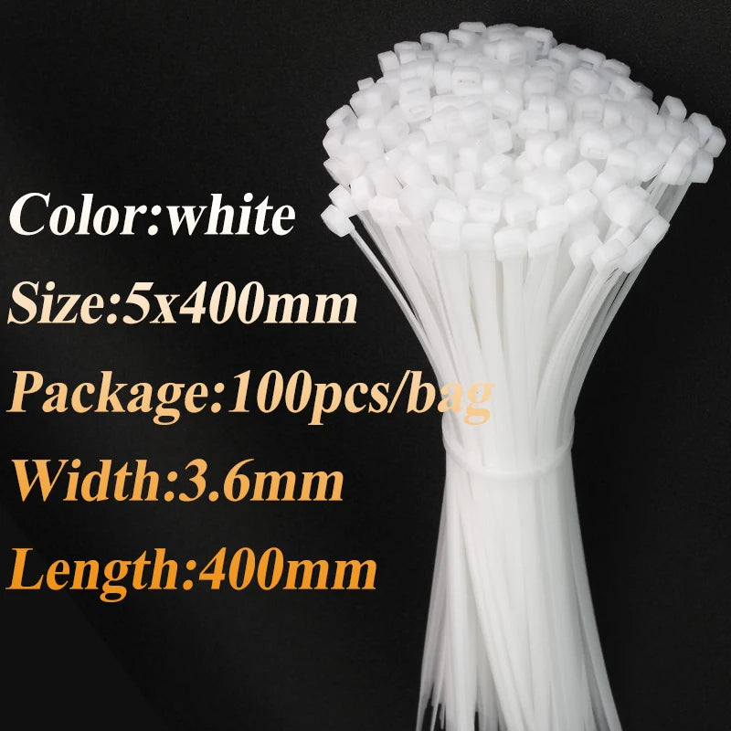 100-Piece Heavy Duty Nylon Cable Ties