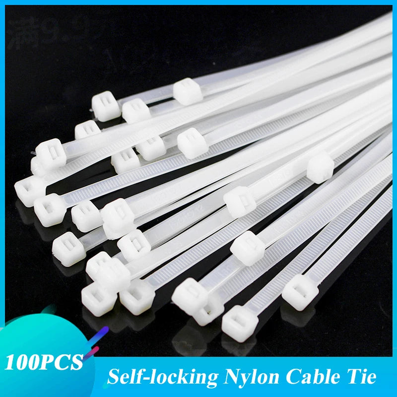 100-Piece Heavy Duty Nylon Cable Ties