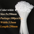 100-Piece Heavy Duty Nylon Cable Ties