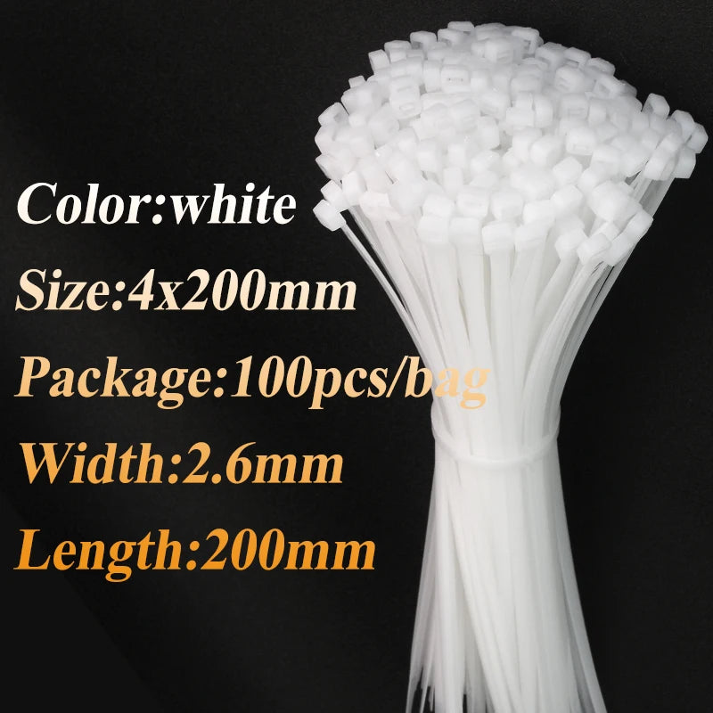 100-Piece Heavy Duty Nylon Cable Ties