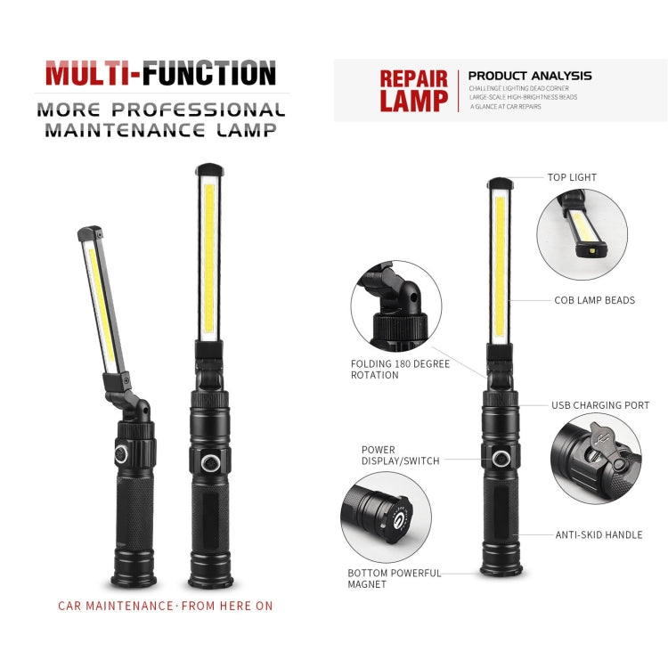 W552 Folding Magnetic USB Work Light — Battery Not Included