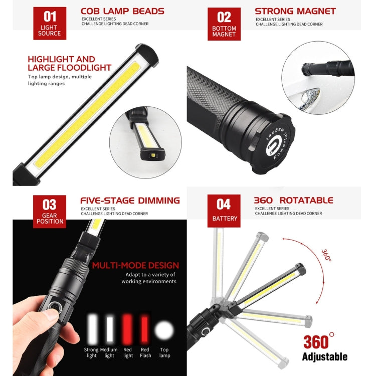 W552 Folding Magnetic USB Work Light — Battery Not Included