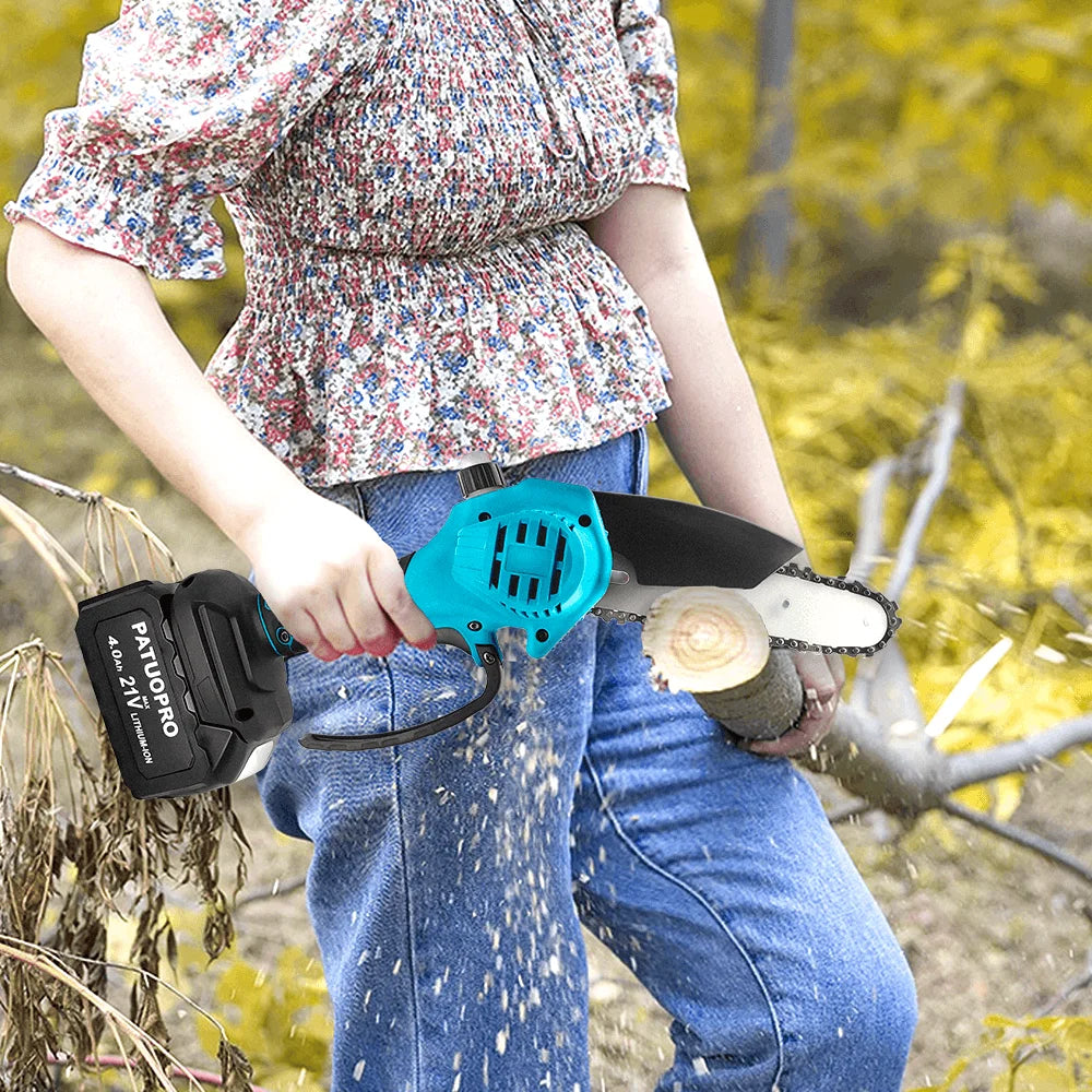 6-Inch Cordless Mini Chainsaw – Compatible with Makita 18V Batteries