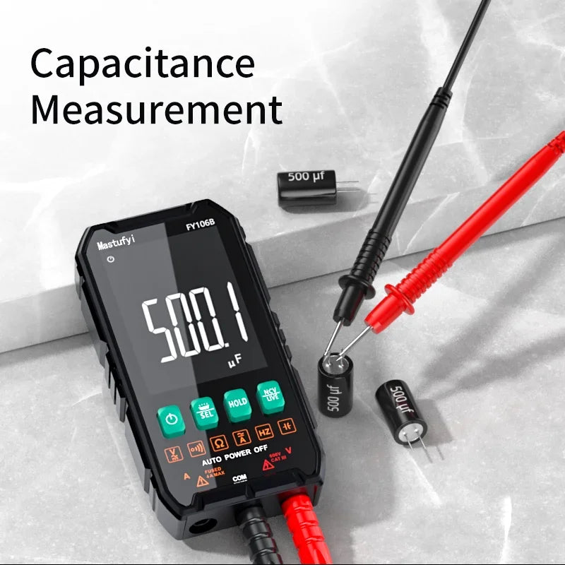 MASTFUYI Smart Mini Digital Multimeter – Professional AC/DC Electrical Tester