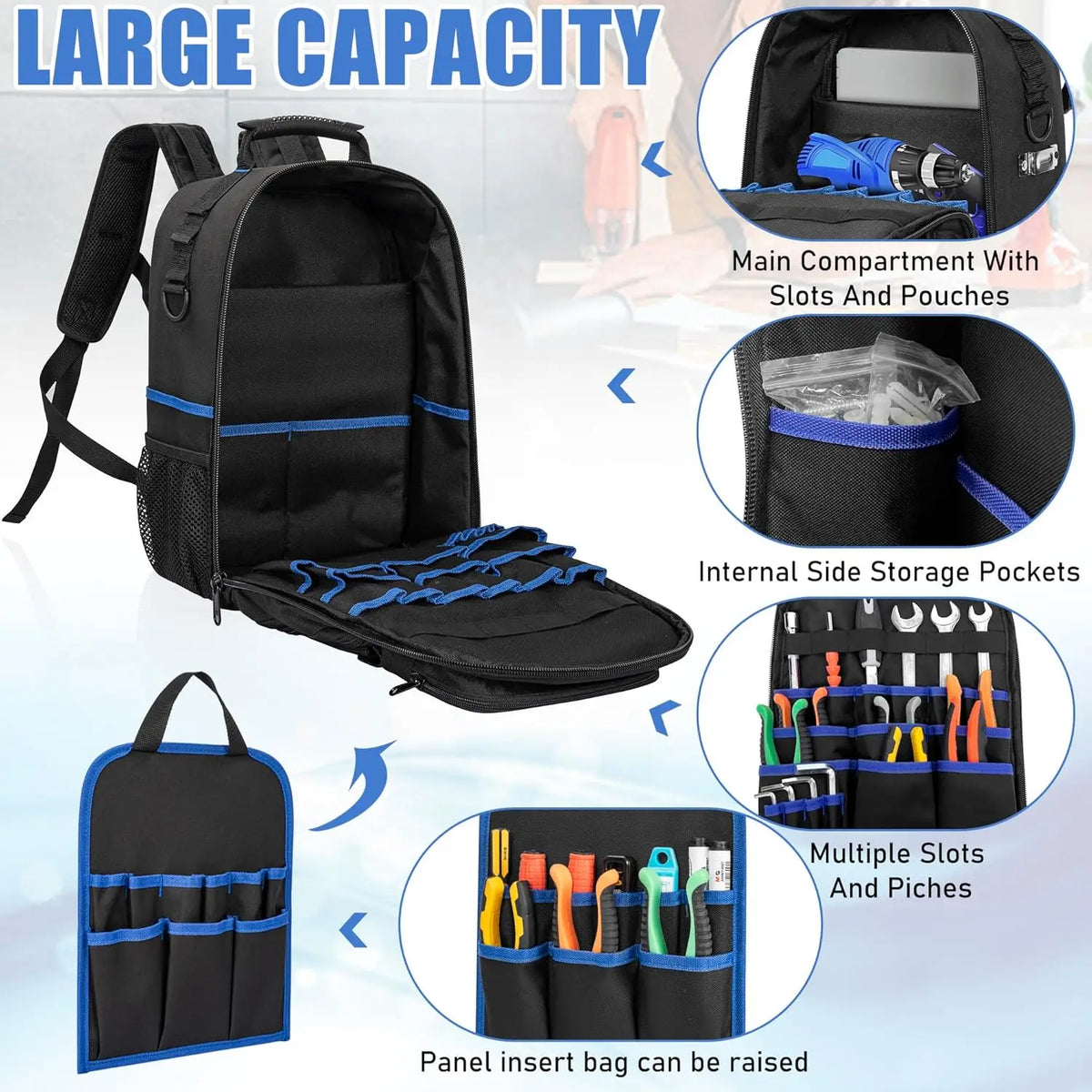 Heavy Duty Electrician Tool Backpack