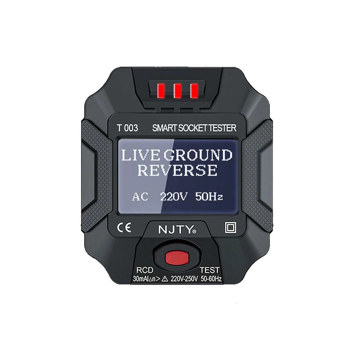 NJTY T003 Smart Socket Tester with LCD Display & RCD Safety Test