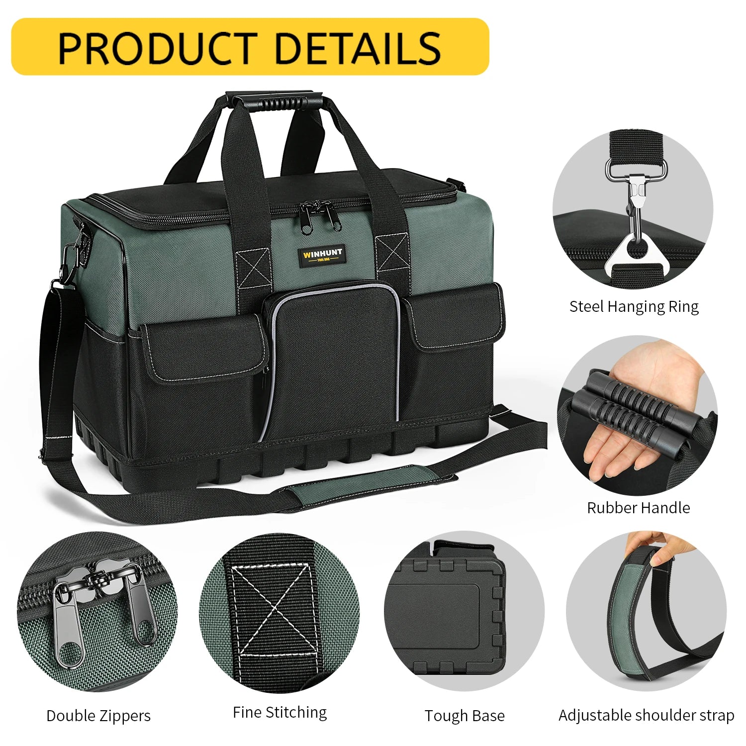 Heavy Duty Wide Mouth Tool Organiser Bag