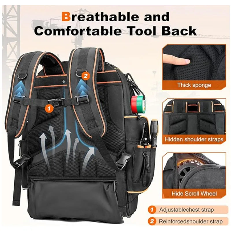 Heavy Duty Rolling Tool Backpack