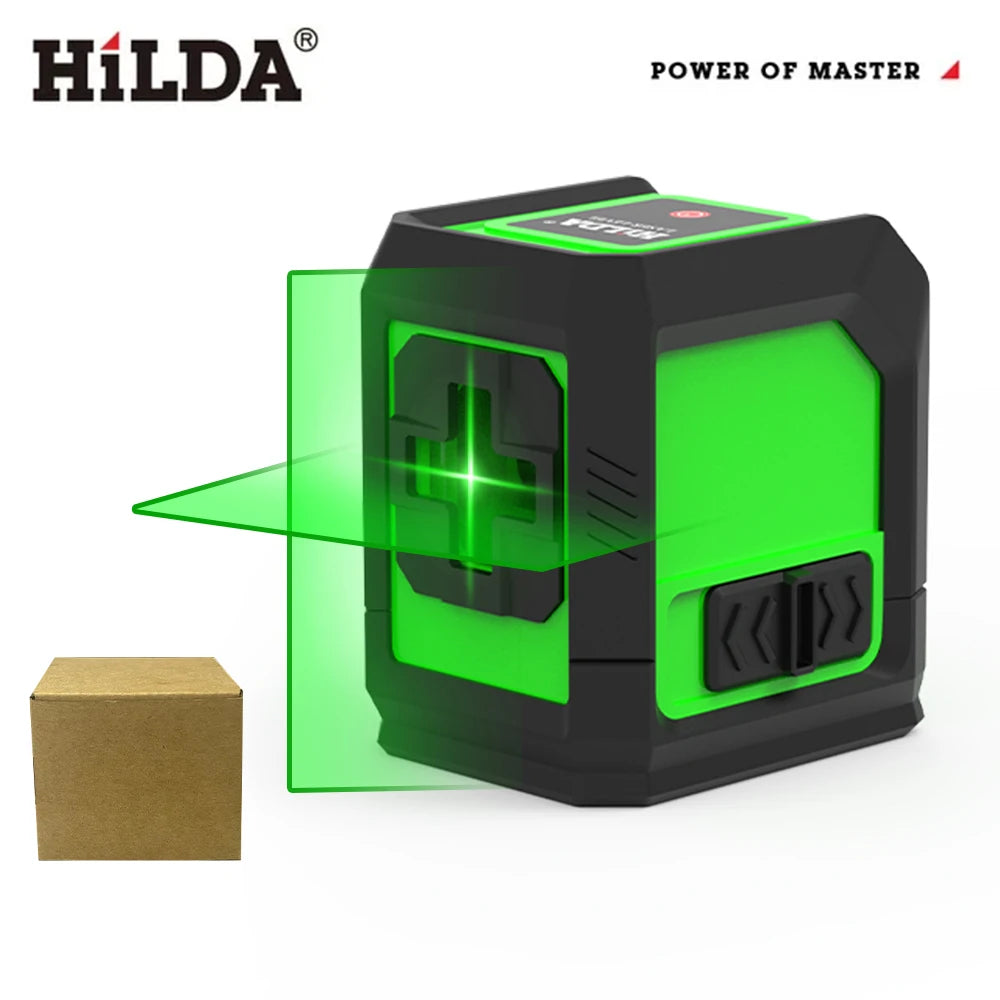 HILDA 2-Line Green Laser Level with Magnetic Bracket
