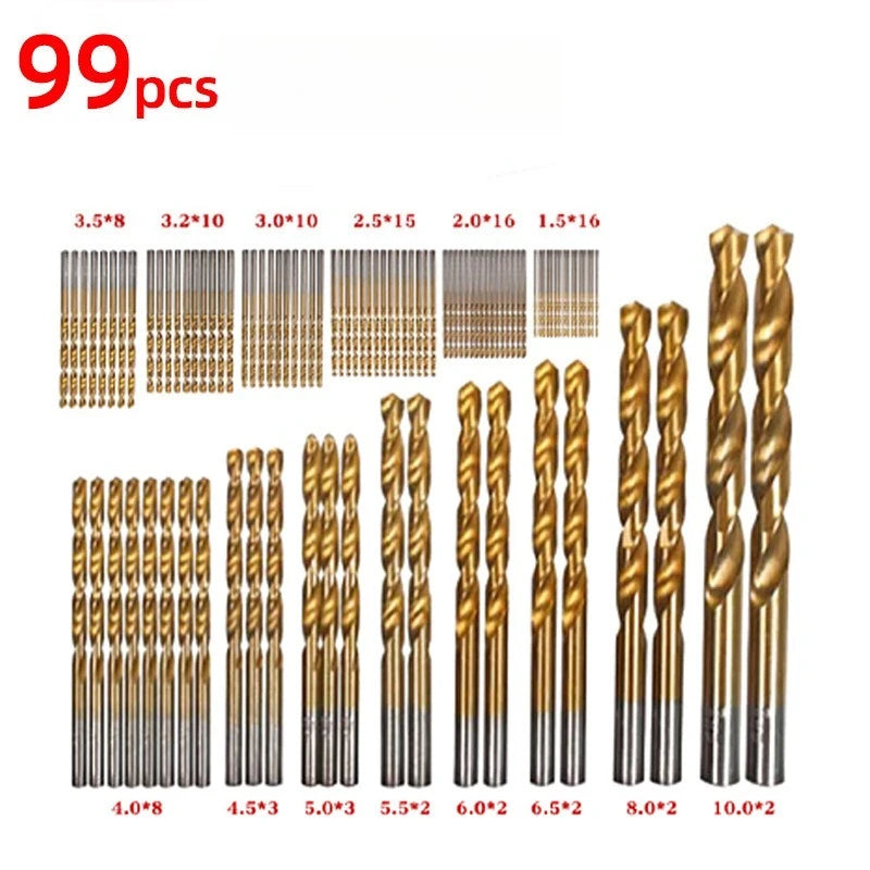 Titanium Coated HSS Drill Bit Set