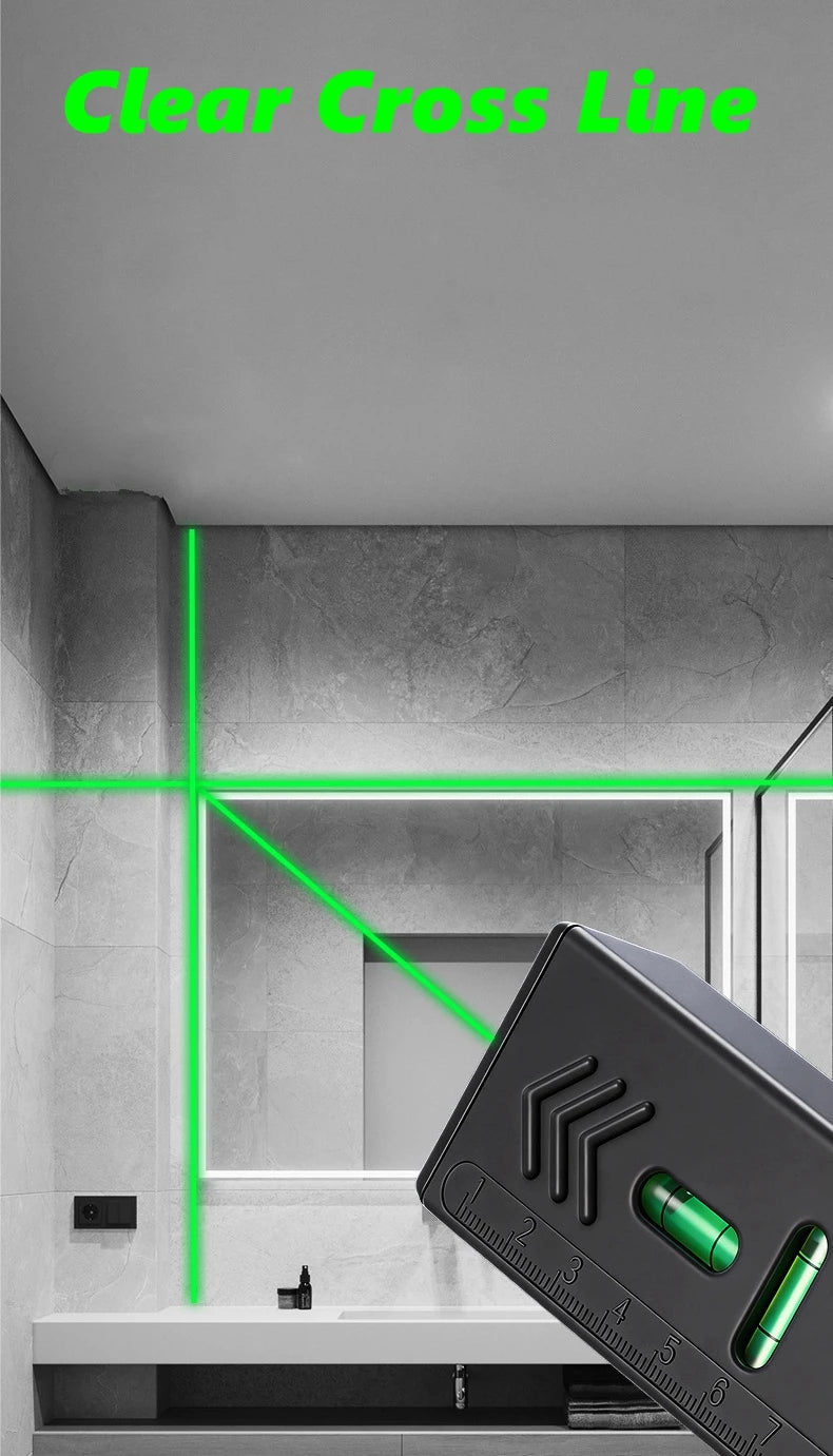 Professional Green Beam Laser Level – Cross Line Level with Magnetic Base