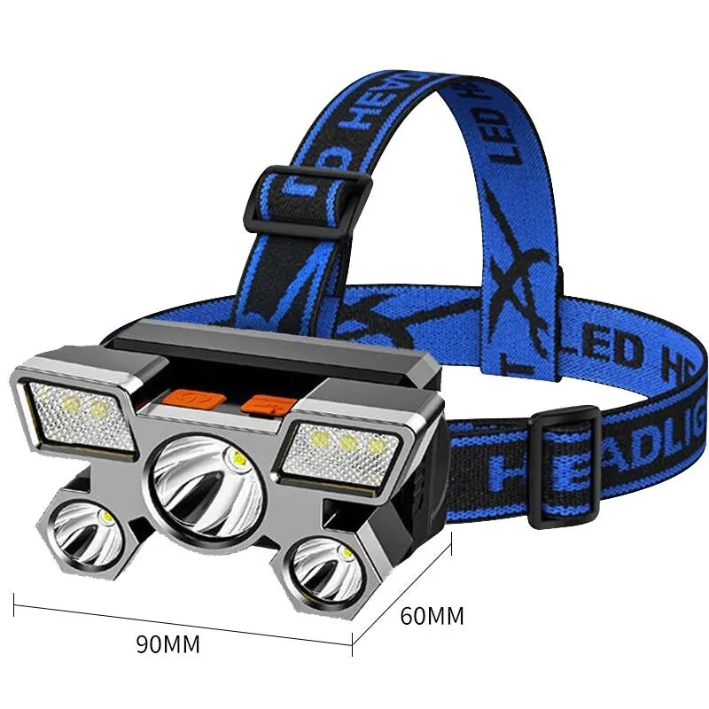 USB Rechargeable 5 LED Headlamp – Portable Work & Outdoor Head Torch