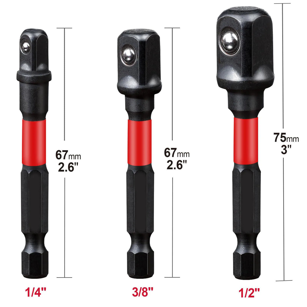 3-Piece Impact Socket Adapter Set