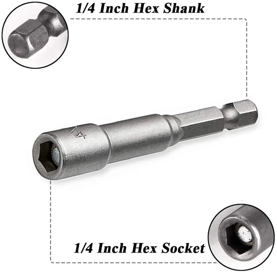 6–19mm Magnetic Nut Driver Bit Set