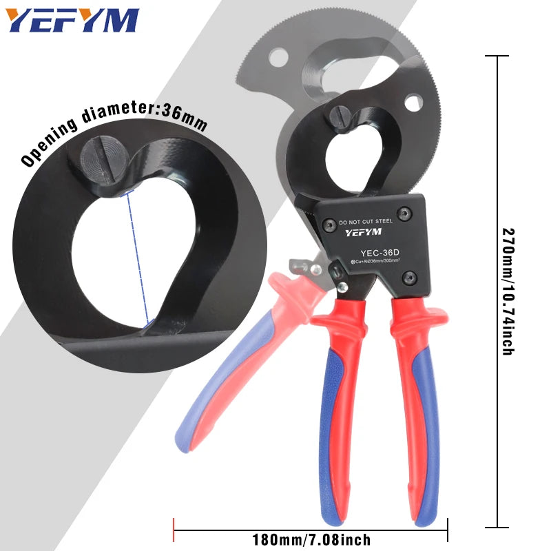 Heavy-Duty Ratcheting Cable Cutters – Up to 240mm² Copper & Aluminium