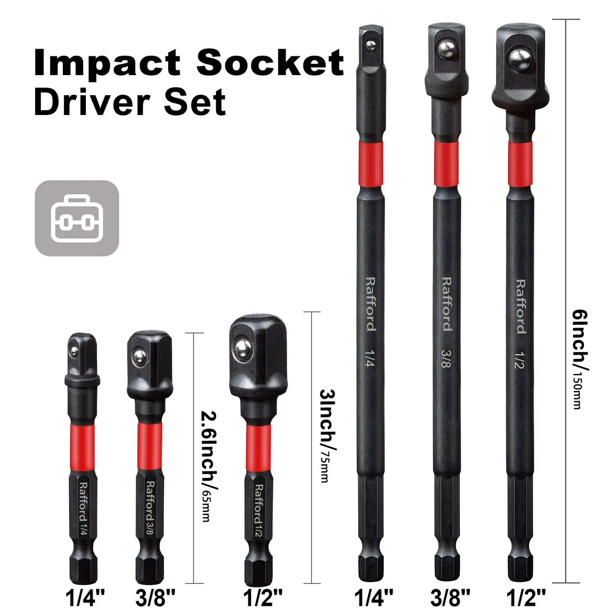 3-Piece Impact Socket Adapter Set