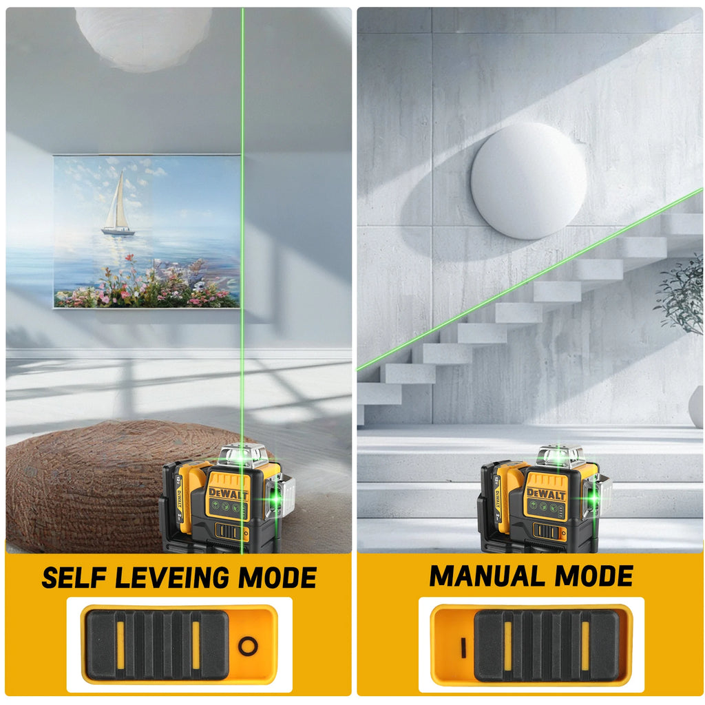 DEWALT DW089 12V Li-Ion 3×360° Green Laser Level
