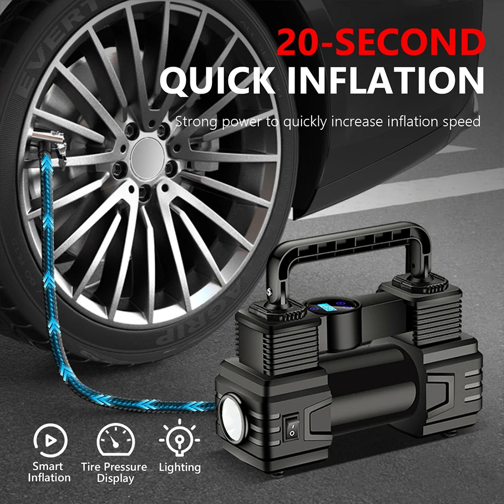 12V Portable Air Compressor – 150 PSI Tyre Inflator