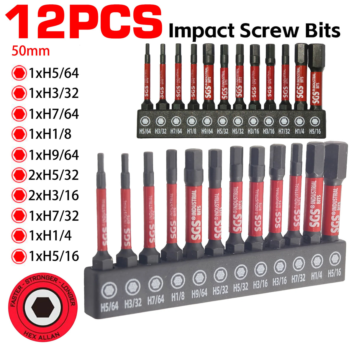 Industrial S2 Impact Driver Bit Set