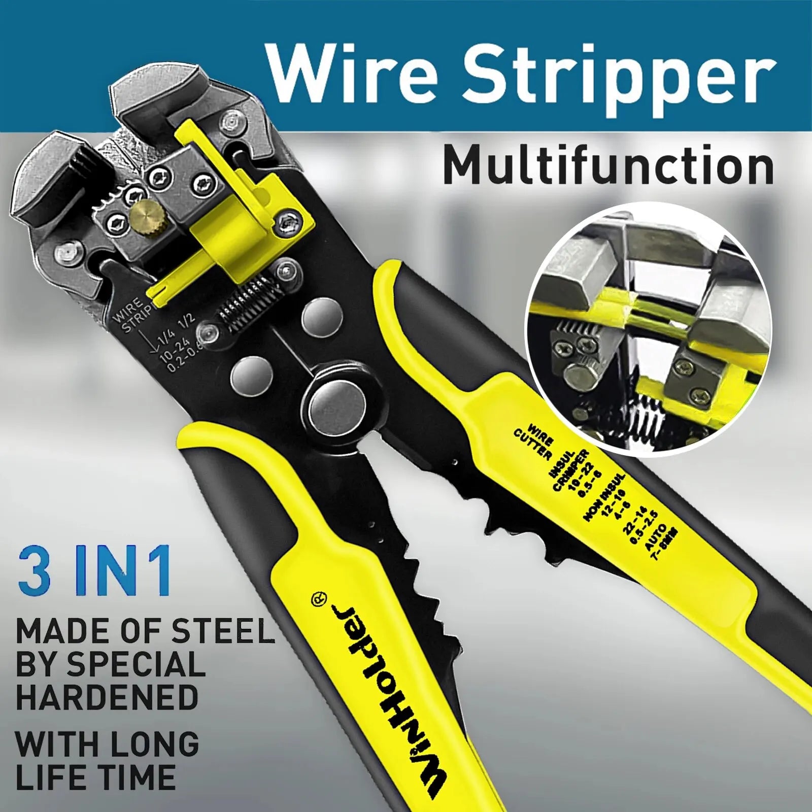 Professional Automatic Wire Stripper, Cutter & Crimper