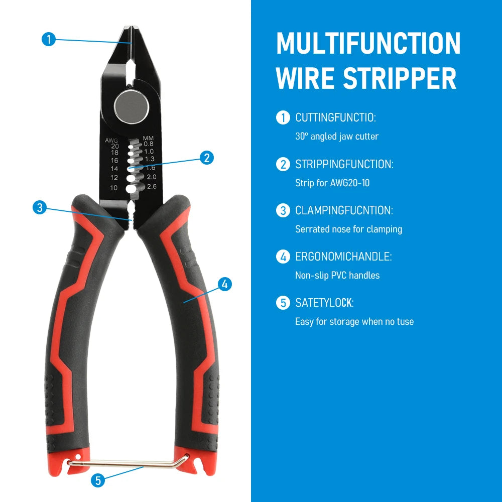 Automatic Wire Stripper, Cutter & Crimping Tool – Professional Electrician Hand Tool