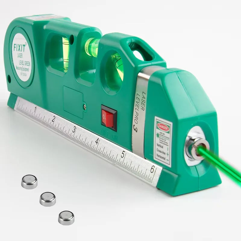 HOMEFISH Multipurpose Laser Level Tool with 8ft Measuring Tape