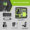 Lfine 360° Self-Levelling Green Laser Level – 2-Line Cross Laser