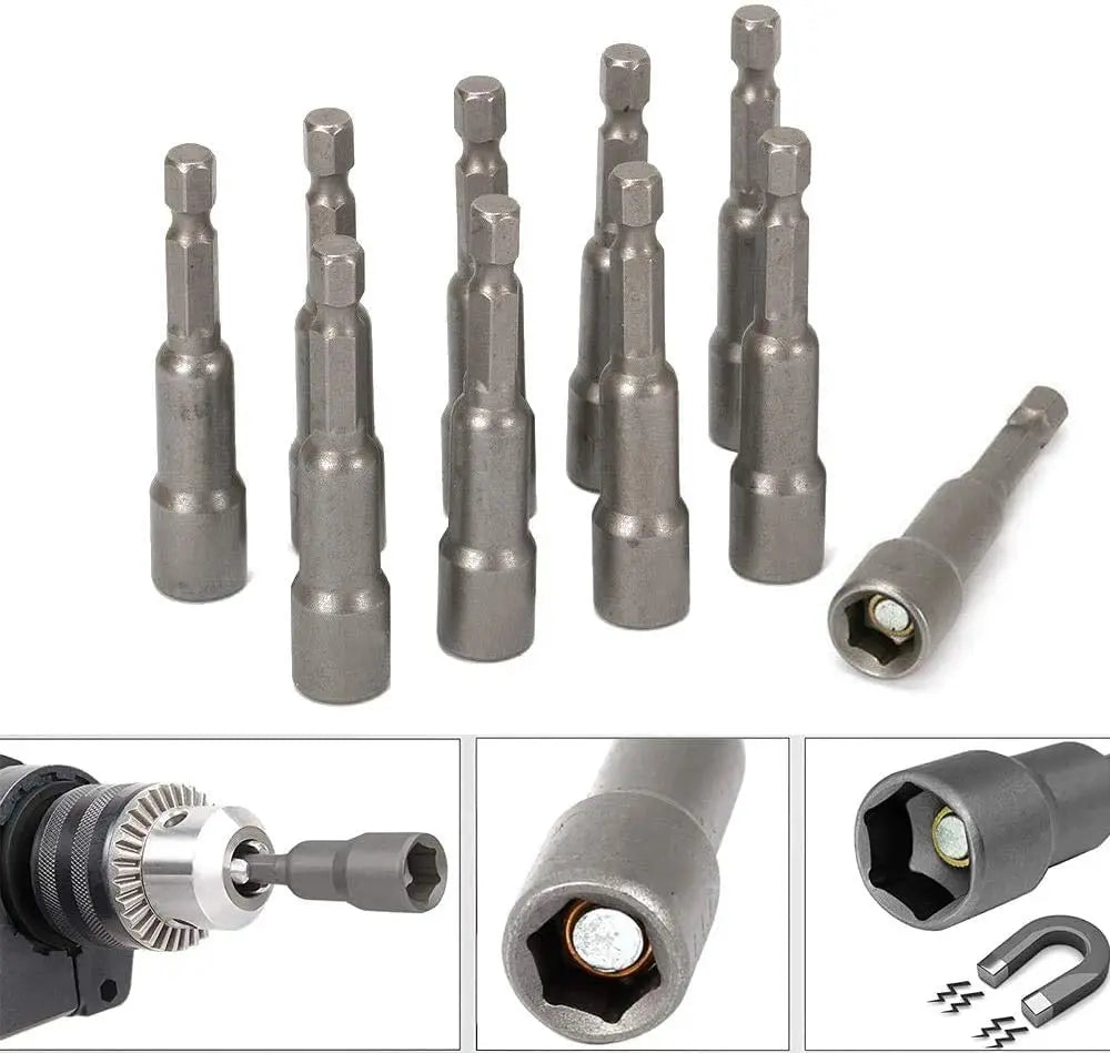 6–19mm Magnetic Nut Driver Bit Set
