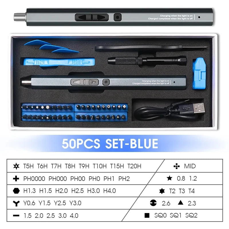 Rechargeable Precision Electric Screwdriver Set – 12 to 50 Pieces