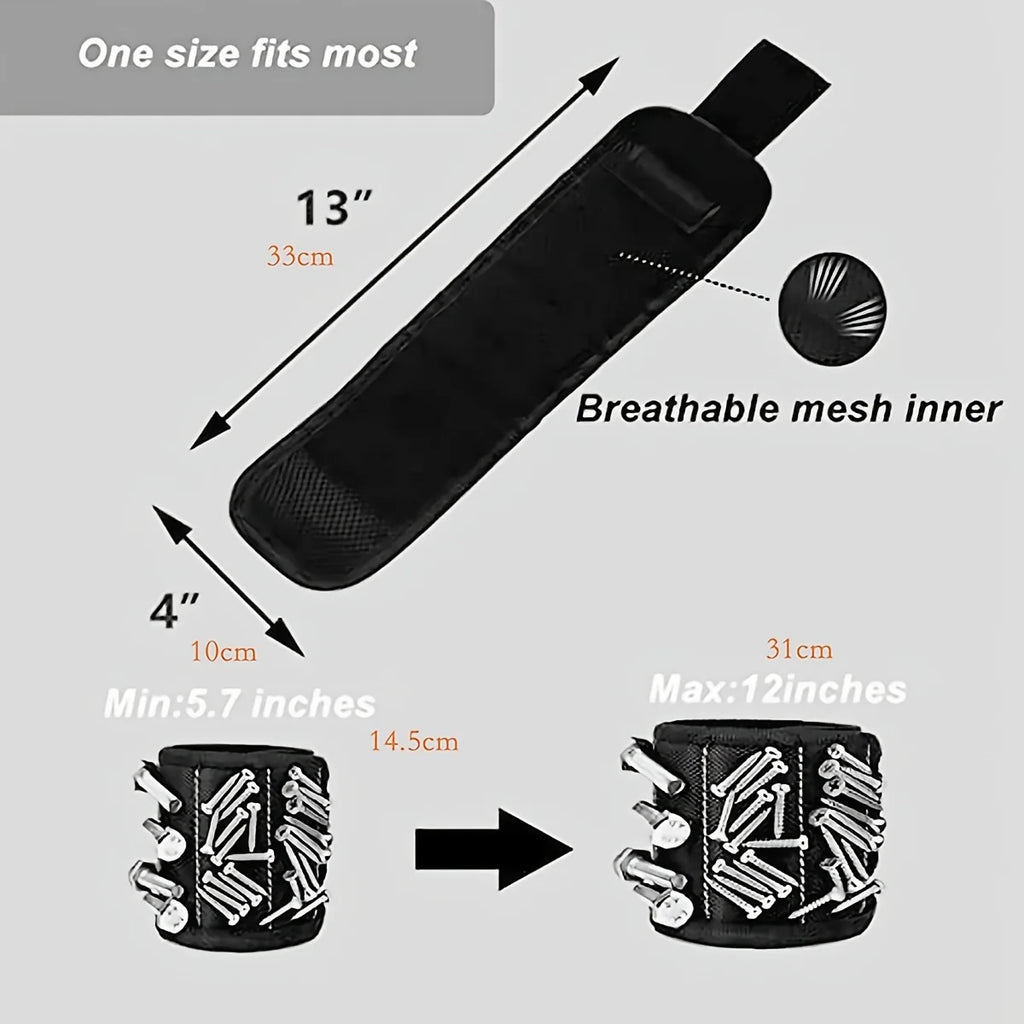Magnetic Wristband Tool Holder – Strong Magnetic Wrist Strap for Screws & Drill Bits