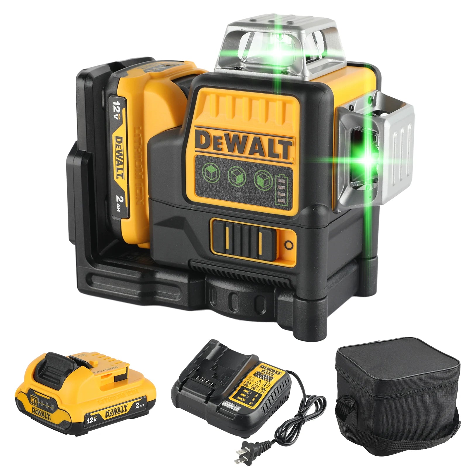DEWALT DW089 12V Li-Ion 3×360° Green Laser Level