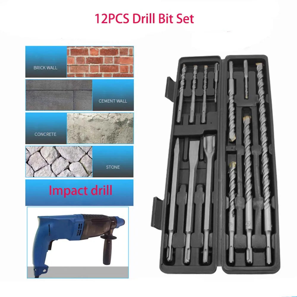 12-Piece SDS Plus Masonry Drill & Chisel Set