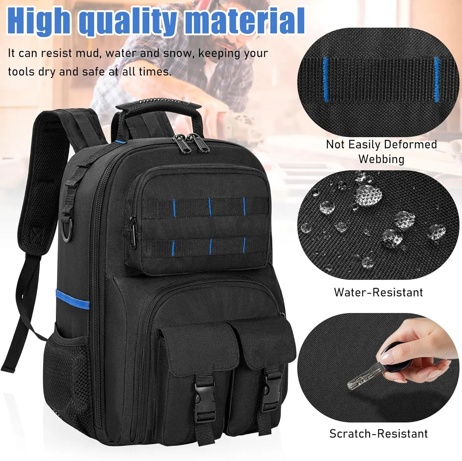 Heavy Duty Electrician Tool Backpack