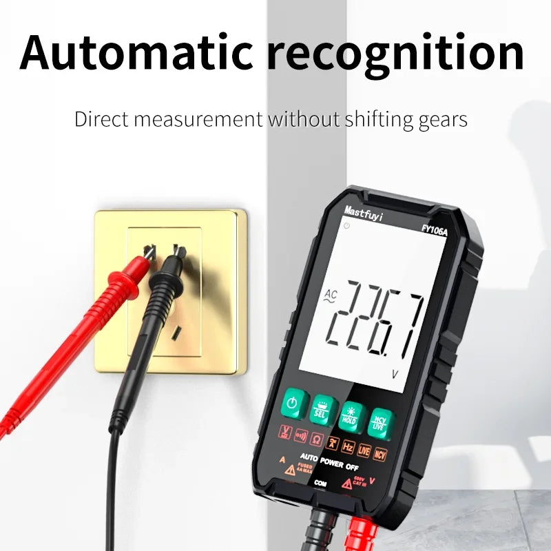 MASTFUYI Smart Mini Digital Multimeter – Professional AC/DC Electrical Tester