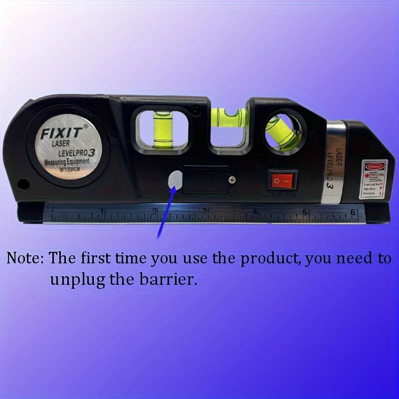 HOMEFISH Multipurpose Laser Level Tool with 8ft Measuring Tape
