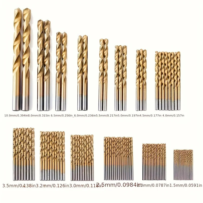 Titanium Coated HSS Drill Bit Set