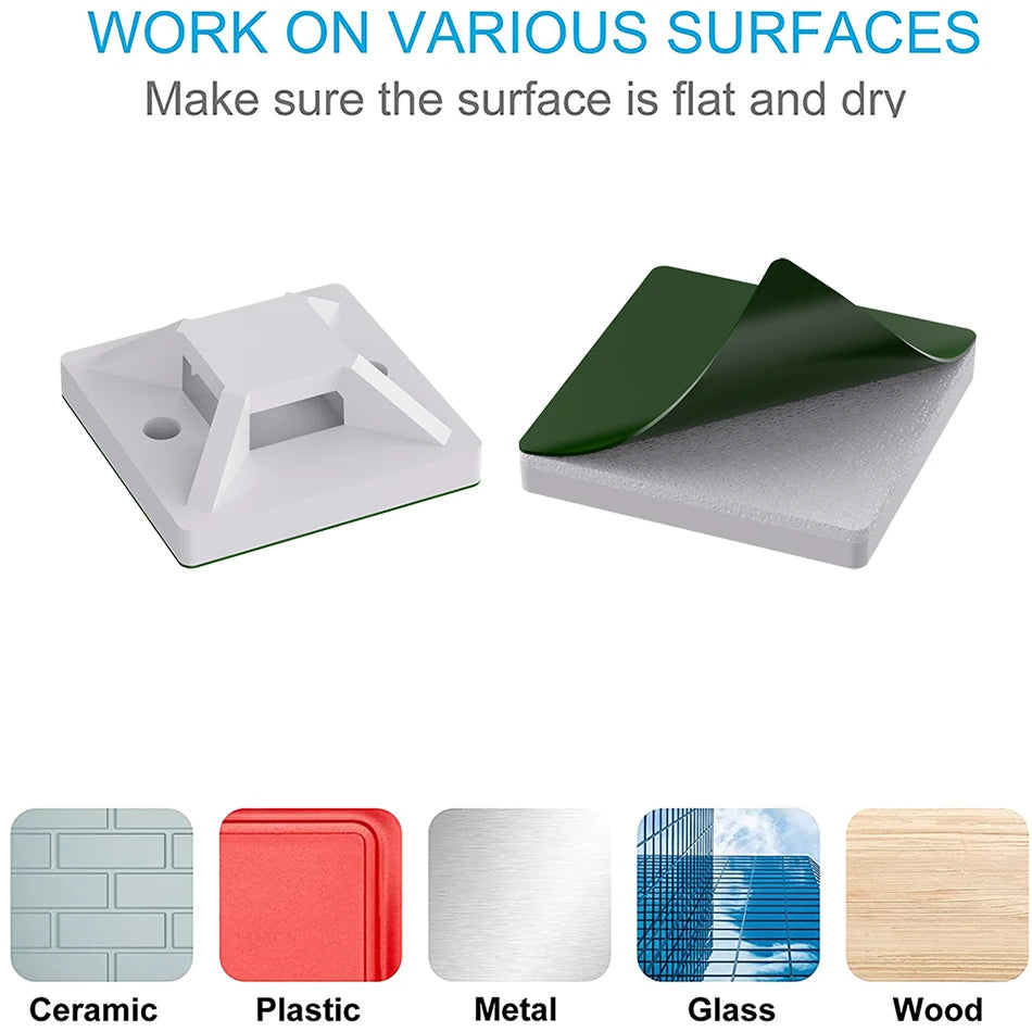 Self-Adhesive Cable Tie Mounts