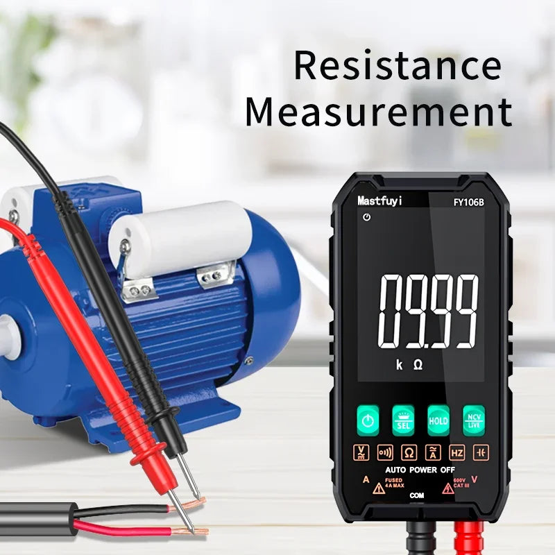 MASTFUYI Smart Mini Digital Multimeter – Professional AC/DC Electrical Tester