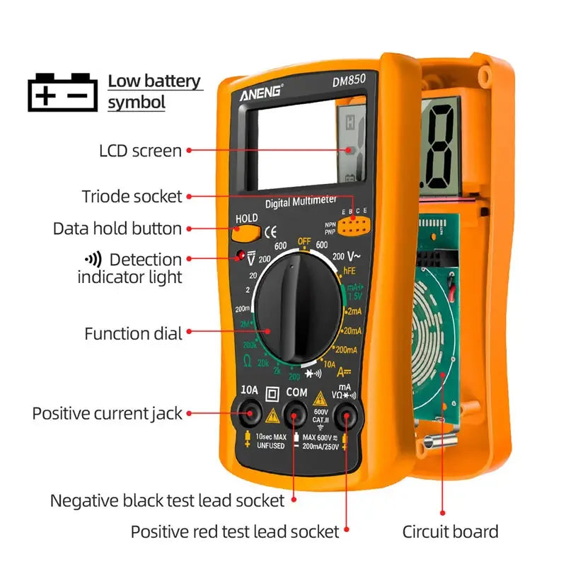 DM850 Professional Digital Multimeter – AC/DC Tester