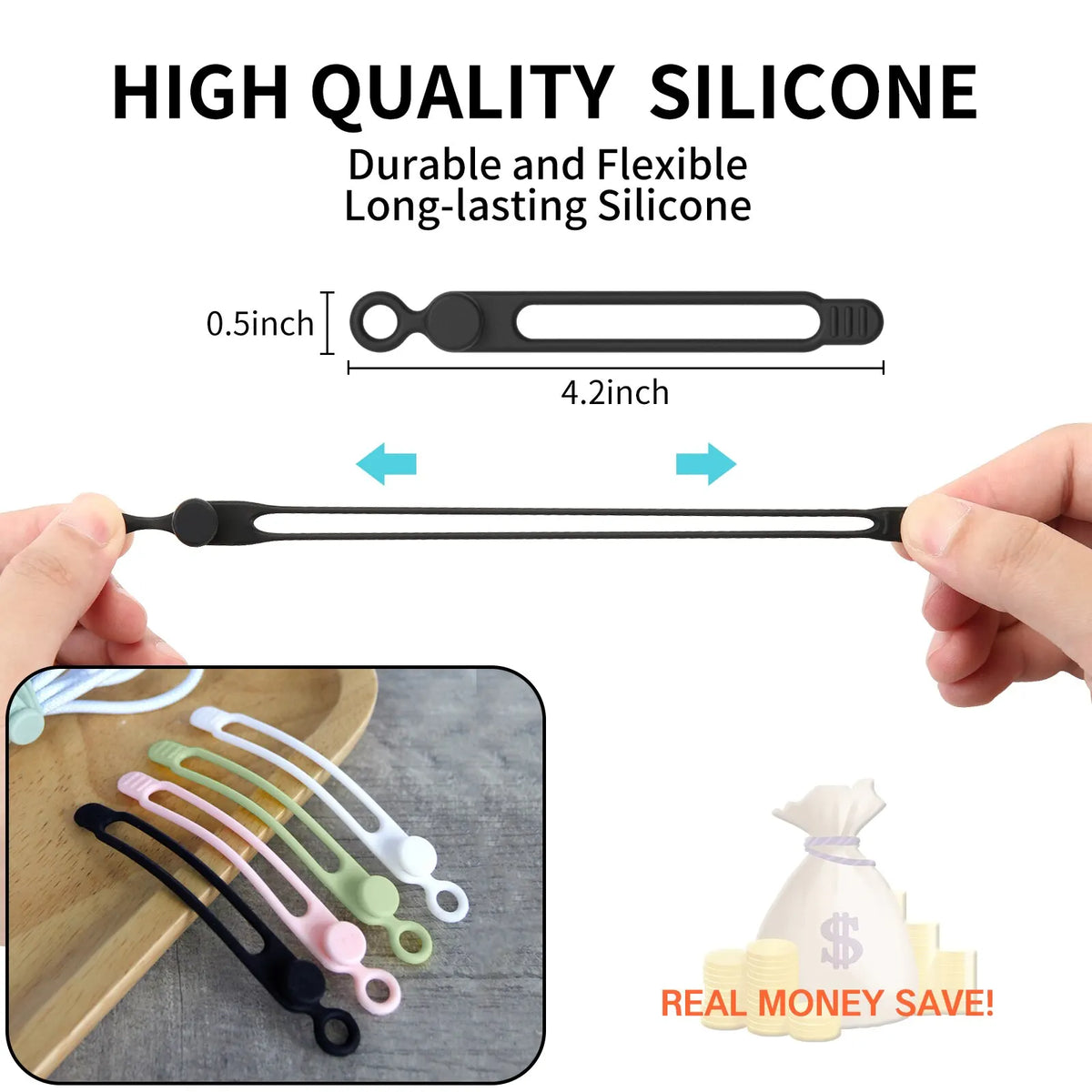 Reusable Silicone Cable Ties