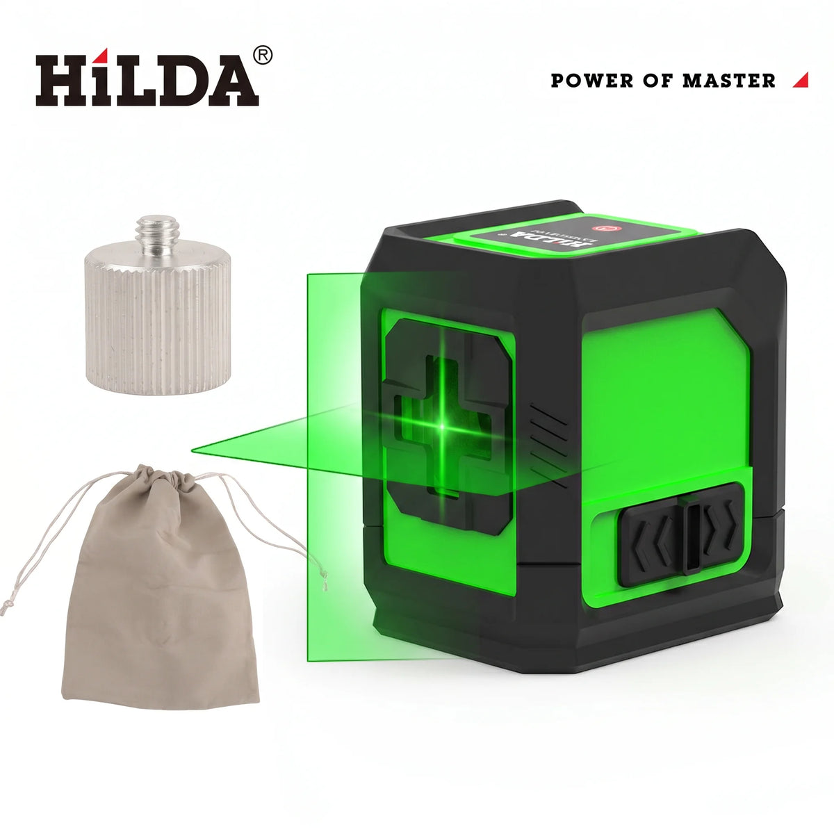 HILDA 2-Line Green Laser Level with Magnetic Bracket