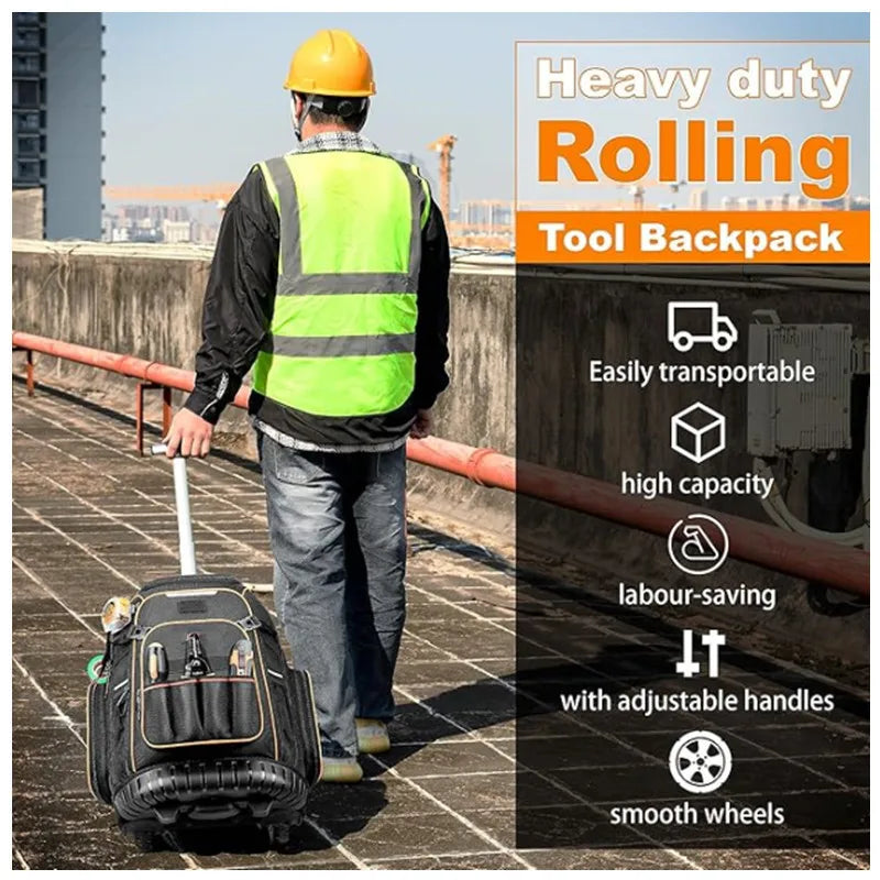 Heavy Duty Rolling Tool Backpack