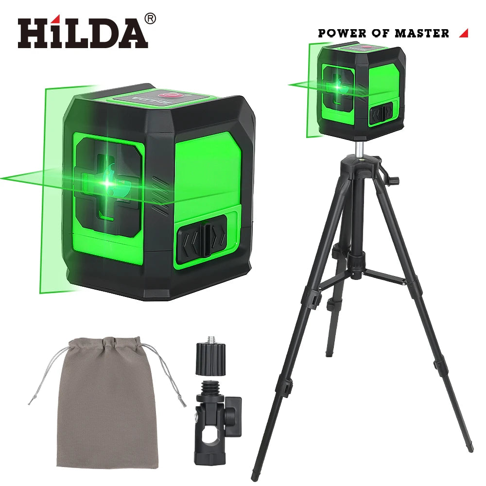 HILDA 2-Line Green Laser Level with Magnetic Bracket