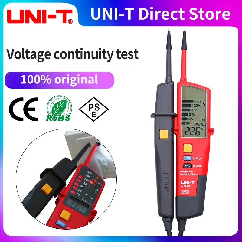 UNI-T UT18B / UT18D Voltage & Continuity Tester – 690V