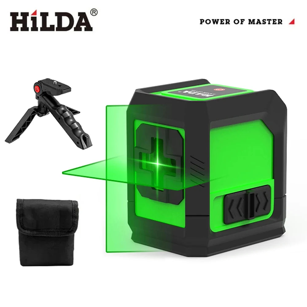HILDA 2-Line Green Laser Level with Magnetic Bracket