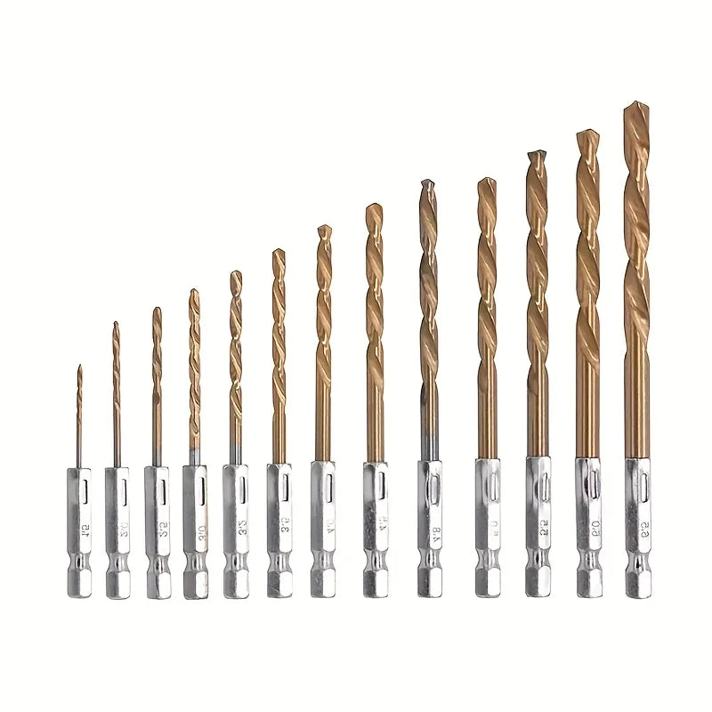 13-Piece Titanium HSS Drill Bit Set