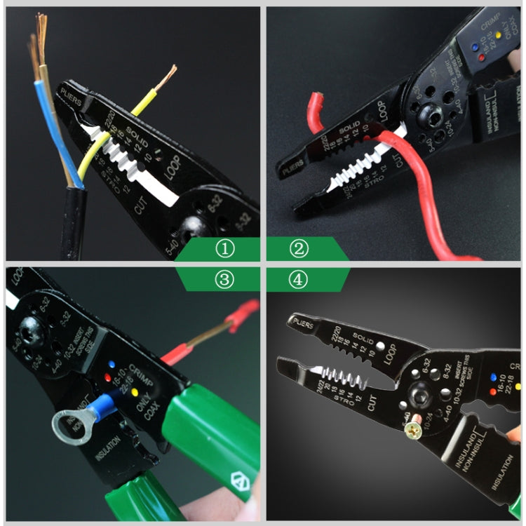 8-Inch Wire Stripping, Cutting & Crimping Pliers