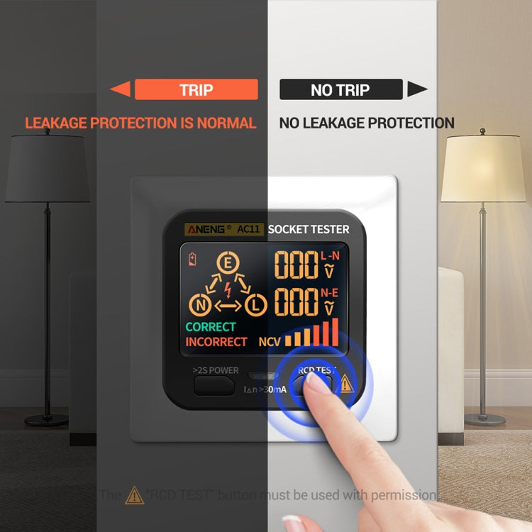 ANENG AC11 Digital Socket Tester — UK, EU or US Plug