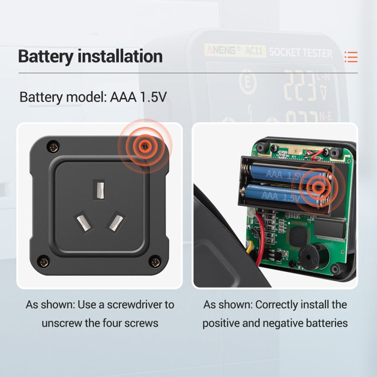 ANENG AC11 Digital Socket Tester — UK, EU or US Plug